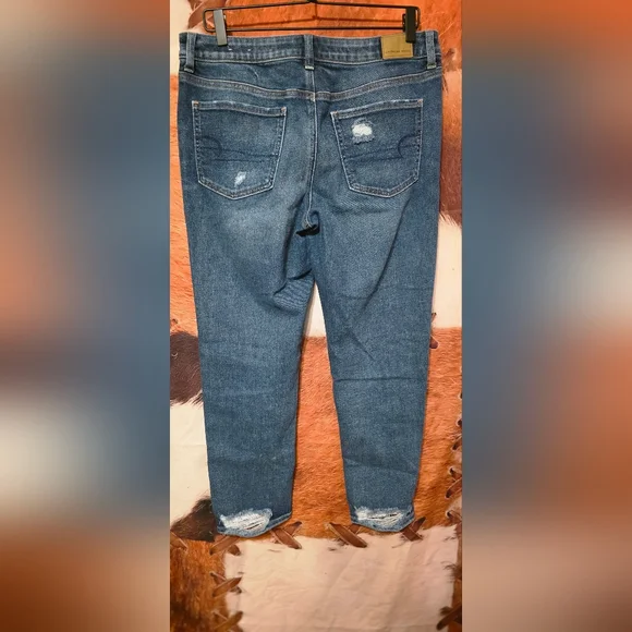 American Eagle Outfitters Ripped Blue Skinny Jeans - Picture 3 of 3